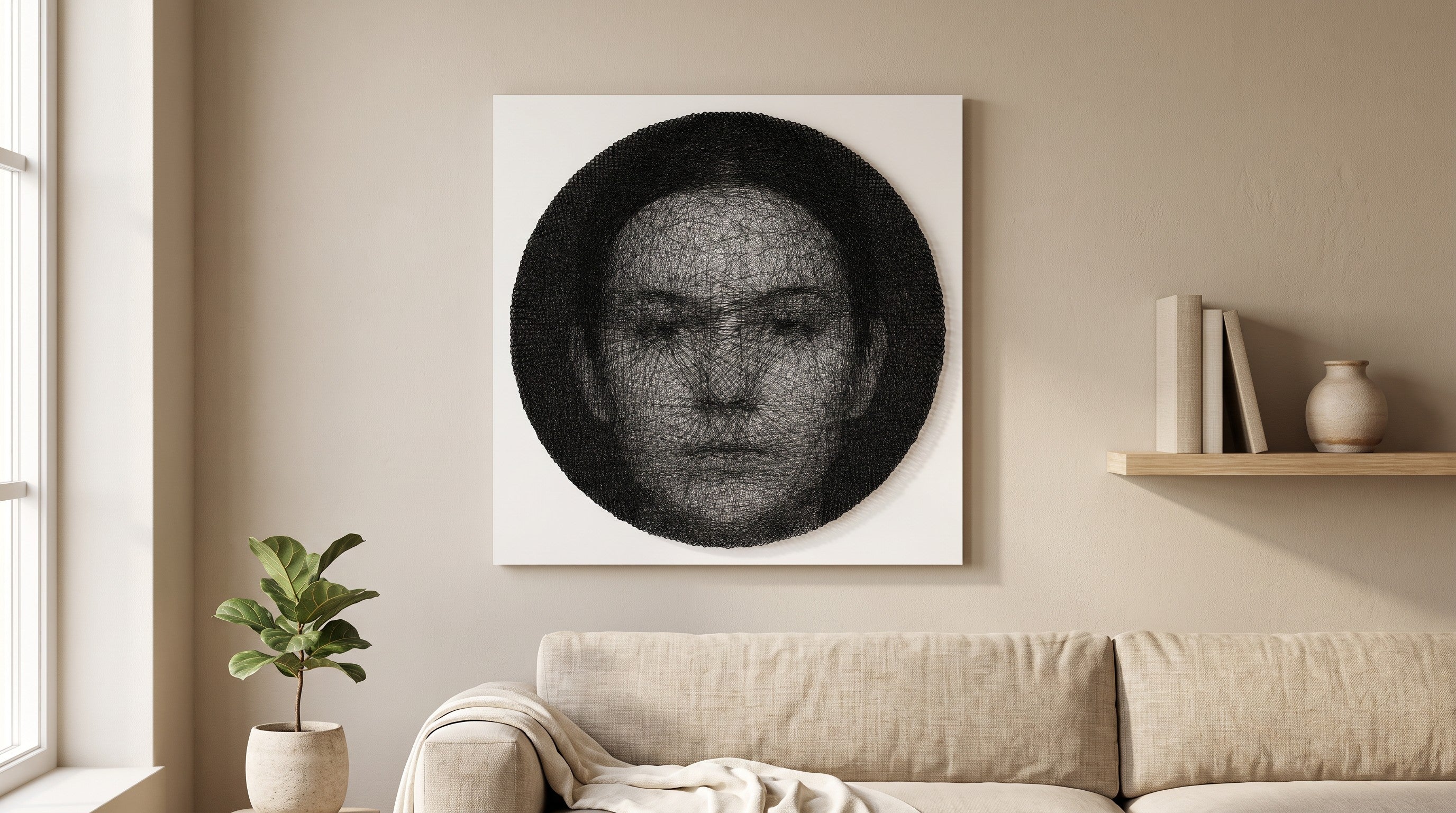 Modern salon dekorasyonu için Strungo el yapımı string art ip sanatı tablo