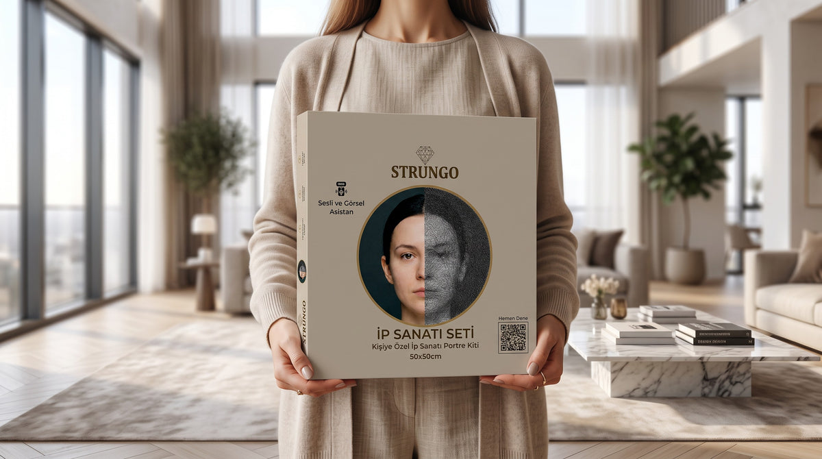Strungo ip sanatı ve string art duvar tablosu özel tasarım ambalaj kutusu